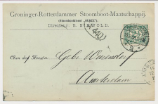 Firma briefkaart Groningen 1908 - Stoomboot Maatschappij Hunze