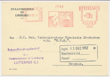 Firma briefkaart Geleen 1952 - Staatsmijn Lutterade