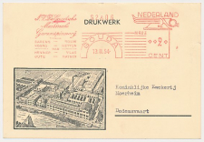 Firma briefkaart Gouda 1954 - Garenspinnerij
