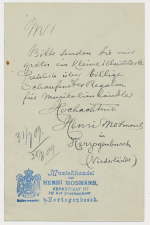Firma briefkaart s Hertogenbosch 1909 - Muziekhandel