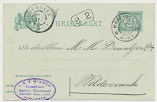 Firma briefkaart Harlingen 1905 Stoomvaart London - Hull - Leith