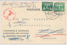 Firma briefkaart Hillegom 1942 - Bloembollen