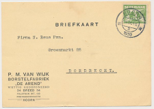 Firma briefkaart Hoorn 1939 - Borstelfabriek