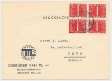 Firma briefkaart Hillegom 1952 - Bloembollen