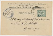 Firma briefkaart Klazienaveen 1910 - Veenderij - Turfstrooisel