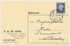 Firma briefkaart Koudum 1949 - Manufacturen - Bedden - Matten