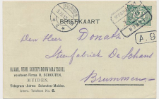 Firma briefkaart Muiden 1912 - Scheepsbouw Maatschappij