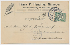 Firma briefkaart Nijmegen 1909 - Mosterd - Vogelzaad - Kanarie