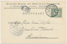 Firma briefkaart Rijnsburg 1909 - Brood- Koek- Beschuitbakkerij