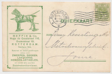 Firma briefkaart Rotterdam 1919 Paard - Zwepen -Honden artikelen