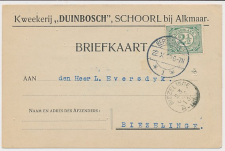 Firma briefkaart Schoorl 1913 - Kweekerij Duinbosch