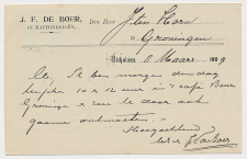 Firma briefkaart Uithuizen 1909 - Machinerieen