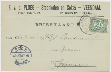 Firma briefkaart Veendam 1910 - Steenkolen - Cokes