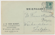 Briefkaart Vianen a.d. Lek 1930 - Hotel - Cafe - Stalhouderij