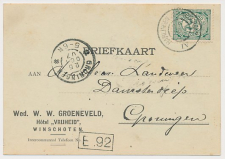 Firma briefkaart Winschoten 1907 - Hotel Vrijheid