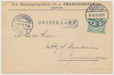 Firma briefkaart Zaandam 1910 - Stoomgortpellerij