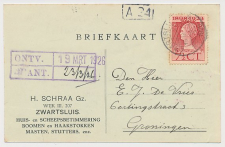 Firma briefkaart Zwartsluis 1926 - Scheepsbetimmering - Masten