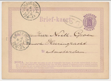 Briefkaart G. 4 s Gravenhage - Amsterdam 1874