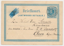 Briefkaart G. 9 V-krt. Amsterdam - Cleve Duitsland 1881