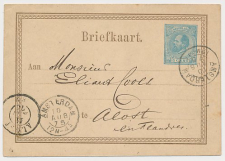 Briefkaart G. 11 Amsterdam - Aalst Belgie 1876 v.b.d.