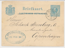 Briefkaart G. 17 / 20 V-krt. Boskoop - Denemarken 1880