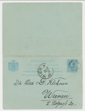 Briefkaart G. 28 Leeuwarden - Wenen Oostenrijk 1890