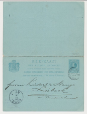 Briefkaart G. 28 Rotterdam - Lubeck Duitsland 1892