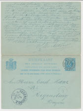 Briefkaart G. 28 s Gravenhage - Regensburg Duitsland 1888