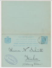 Briefkaart G. 28 Apeldoorn - Itzehoe Duitsland 1892