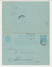 Briefkaart G. 28 Rotterdam - Monaco 1889