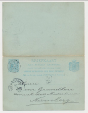 Briefkaart G. 30 Arnhem - Nurnberg Duitsland 1894