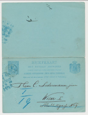 Briefkaart G. 30 Leiden - Wenen Oostenrijk 1893