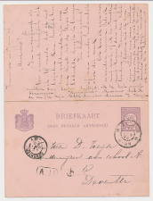 Briefkaart G. Zwolle - Deventer 1896 v.v.