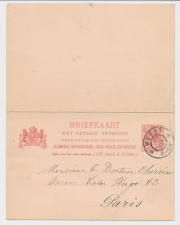 Briefkaart G. 58 b Weert - Parijs Frankrijk 1904