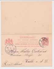 Briefkaart G. 58 b Leiden - Halle Duitsland 1904