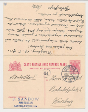 Briefkaart G. 83 I Amsterdam - Wurzburg Duitsland 1911 v.v.