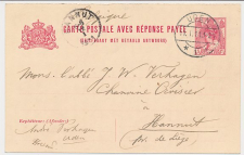 Briefkaart G. 83 II V-krt. Uden - Hannut Belgie 1911