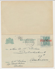 Briefkaart G. 146 II Arnhem - Amsterdam 1922