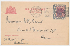 Briefkaart G. 156 a II Rotterdam - Parijs Frankrijk 1923