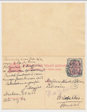 Briefkaart G. 160 Arnhem - Brussel Belgie 1923