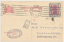 Briefkaart G. 160 A-krt. Berlijn Duitsland - Leiden 1921