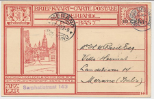 Briefkaart G. 214 b ( Zutphen ) Amsterdam - Italie 1927