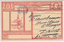 Briefkaart G. 214 e ( Leiden ) Amsterdam - Zwitserland 1928