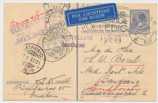 Briefkaart G. 241 Eindhoven - Bandoeng Nederlands Indie 1937 