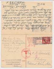Briefkaart G. 274 Utrecht - Bohmen Mahren 1942 v.v.