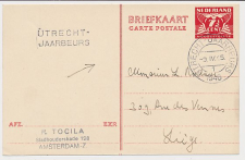 Briefkaart G. 278 b Utrecht - Liege Belgie 1946