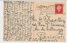 Briefkaart G. 295 a Den Haag - Parijs Frankrijk1950
