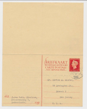 Briefkaart G. 296 b ( Blaricum ) Laren - New Jersey USA 1948