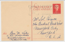 Briefkaart G. 306 Amsterdam - New York USA 1952