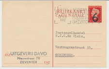 Briefkaart G. 308 a Deventer - Gorinchem 1952